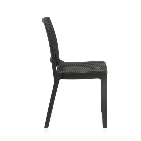 Nilkamal Enamora Plastic Armless Chair (Iron Black) - Image 7